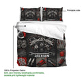 Mechanic duvet cover bedding set showing the printed side, engine artwork, tools, gears, and wheel details