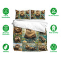 Otter bedding set shown with matching pillowcases and detailed aquatic artwork in a bright product layout