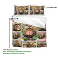 Otter duvet cover bedding set showing printed side, polyester fabric, and lotus pond artwork
