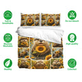 Otter bedding set shown with matching pillowcases, sunflower artwork, soft breathable fabric, and colorful details