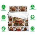 Otter Christmas bedding set with matching pillowcases, soft breathable fabric and festive woodland artwork