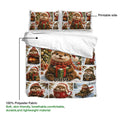 Otter Christmas duvet cover set showing the printable side and lightweight polyester fabric detail