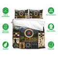 Archery duvet cover bedding set shown with matching pillowcases and soft, breathable fabric callout