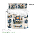 Archery duvet cover set featuring a printable watercolor design with targets, bows, arrows, and scenic forest panels
