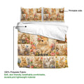 Rabbit duvet cover bedding set showing the printed side and soft floral artwork