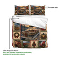 Pontoon duvet cover bedding set with printable artwork, soft fabric details, and a festive lake collage