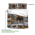 Moose duvet cover set presentation highlighting the printed side and lightweight polyester fabric