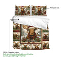 Moose duvet cover bedding set showing the printed front, coordinating pillowcases, and soft breathable fabric callout