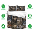 Wolf bedding set displayed with matching pillowcases, soft breathable fabric, and detailed wildlife artwork