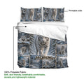Tiger duvet cover set showing printable artwork and soft polyester fabric details