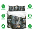 Tiger duvet cover bedding set with matching pillowcases and a dramatic forest scene