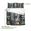 Tiger duvet cover set displayed with matching pillowcases and detailed wildlife artwork