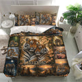 Tiger bedding set presented in a bright bedroom with matching pillowcases and a detailed wildlife collage