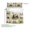 Panda duvet cover set showing printed artwork, white reverse side, and lightweight fabric presentation