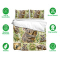 Koala bedding set shown with matching pillowcases and soft breathable fabric features