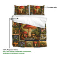 Mushroom duvet cover bedding set showing the printed side and soft polyester fabric presentation