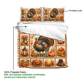 Thanksgiving duvet cover bedding set showing a turkey harvest design and printable front surface