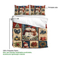 Christmas duvet cover bedding set shown with snowman artwork, printable surface and soft polyester fabric details
