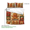 Christmas gingerbread duvet cover set showing the printable side and lightweight polyester fabric