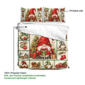Gnome Christmas duvet cover bedding set showing the printed side, soft neutral background, and festive artwork