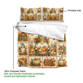 Gnome duvet cover bedding set showing printable artwork, soft polyester fabric, and autumn harvest motifs