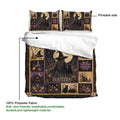 Witchcraft duvet cover bedding set with printable artwork featuring a witch, moon, cat, candles, and botanical details