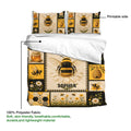 Bee duvet cover bedding set showing the printable design and soft polyester fabric details