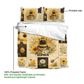 Bee duvet cover and pillowcases shown with printable artwork and soft polyester fabric details