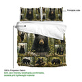 Bear duvet cover set product guide showing the printed side and forest-themed black bear artwork