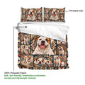 American Bulldog duvet cover bedding set showing the printed side and soft white reverse