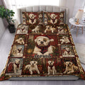 American Bulldog duvet cover bedding set with Christmas scenes, red plaid accents, and matching pillowcases