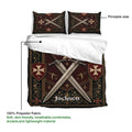 Knights Templar duvet cover set feature view showing the printed front design and soft polyester fabric