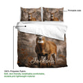 Deer duvet bedding set product view highlighting the printable side and soft polyester fabric