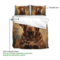 Labrador Retriever duvet cover with painted dog artwork, printable side, and polyester fabric detail