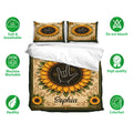 Sunflower sign language duvet cover bedding set displayed with soft breathable bedding features