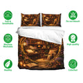 Book library duvet cover set with matching pillowcases, soft breathable fabric, machine washable design, and vivid artwork
