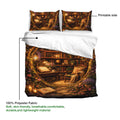 Book-themed duvet cover bedding set showing a printable library design on soft polyester fabric