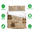 Great Pyrenees bedding set with matching dog portrait pillowcases, soft breathable fabric, and warm rustic artwork