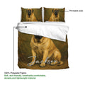 English Mastiff duvet cover and pillowcases shown with printable side and fabric detail guide