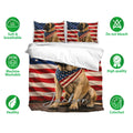 English Mastiff bedding set displayed with matching pillowcases and soft breathable fabric feature icons