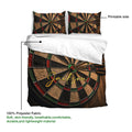 Dart board duvet cover set detail showing the printed side and soft polyester fabric presentation