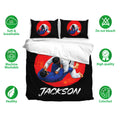Jiu jitsu duvet cover bedding set displayed with grappling artwork and soft breathable bedding callouts