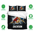 Wrestling duvet cover bedding set with action artwork, black background, and matching pillowcases