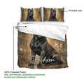 Cane Corso duvet cover set detail showing the printed side, soft polyester fabric, and large dog artwork
