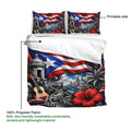 Puerto Rico duvet cover with printable island artwork, coastal scenery, flag design, and tropical details