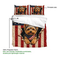Yorkie duvet cover bedding set showing the printable artwork side and soft lightweight polyester fabric
