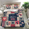 Sports bedroom featuring a volleyball duvet cover set with matching ball print pillowcases