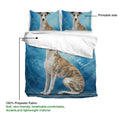 Whippet duvet cover bedding set showing the printable side and soft 100% polyester fabric