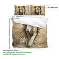 Whippet duvet cover and pillowcases shown with printable artwork and soft polyester fabric details