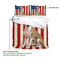 Whippet duvet cover bedding set showing the printed side, polyester fabric, and matching pillowcases